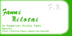 fanni milotai business card